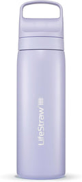 LifeStraw Go Series — Insulated Stainless Steel Water Filter Bottle, 18oz, Provence Purple, Removes Bacteria, Parasites, Microplastics, Improves Taste