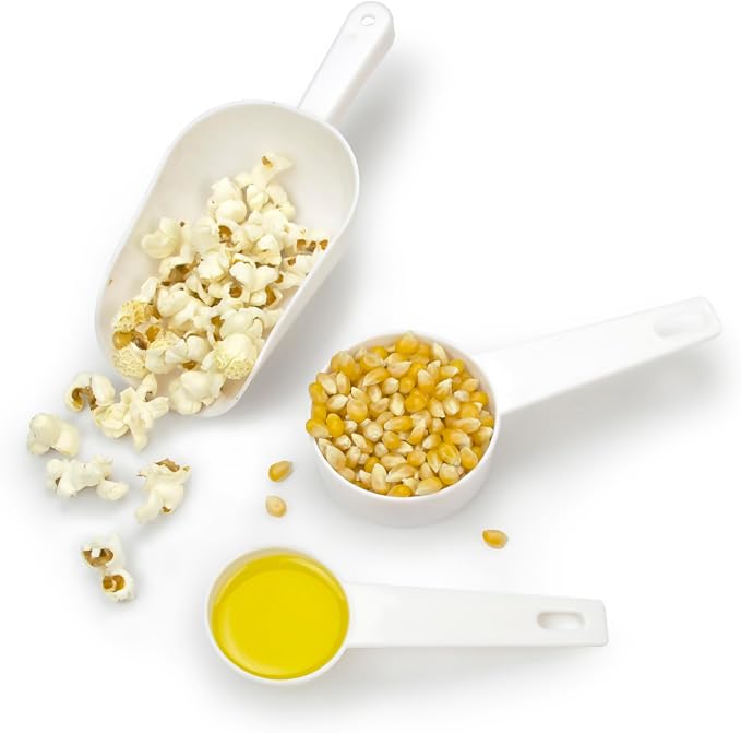 West Bend Stir Crazy Movie Theater Popcorn Popper, Gourmet Popcorn Maker Machine with Nonstick Popcorn Kettle, Measuring Tool and Popcorn Scoop for Popcorn Machine, 4 Qt., Black