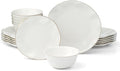 Lenox Dinnerware Sets, Blue Bay White 18-Piece Dinnerware Set, Service For 6, Porcelain Material, Dishwasher Safe, Microwave Safe, Bowls, Plates And Bowls, Dinner Dishes, Plates (White, 18 Piece)