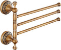 Leyden Swivel Towel Bar, Antique Brass 3 Arm Swing Towel Rack Towel Rotated Bar Holder Brass Wal
