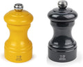 Peugeot Bistro Pepper and Salt Mill Set, 4in - Essential Kitchen Tools with Adjustable Grinding Precision, Beechwood Mills - Enhance Flavors in Everyday Cooking (Saffron/Slate)