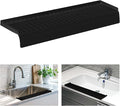 Sink Edge Protector with Suction Cup, 24" x 4", Silicone Sink Splash Guard for Kitchen & Bathroom, Protect Countertop from Scratches, Stains, for Stainless Steel Granite Quartz