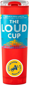 The LoudCup Blow Horn Tumbler, Cheer & Sip 2-in-1 Reusable Water Bottle with Built-In Horn for Sports Games, Tailgates, Parties & Events, BPA-Free, 23 oz, Siren Red