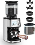 Homtone Conical Burr Espresso Coffee Grinder – 51mm Stepless Electric Bean Grinder with Grind Settings, Precision Timer, Stainless Steel Mill with Portafilter Holders, Anti-Static for Drip/Moka