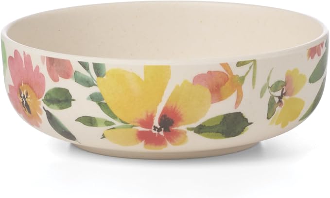 Oneida 24 Seven Melamine Collection, Dishwasher Safe Melamine Dinnerware and Drinkware, Floral Pattern, Dinnerware Set, 12-Piece