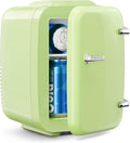 Mini Fridge for Bedroom - 4 Liter/6 Can Mini Makeup Fridge, 110V AC/ 12V DC Portable Thermoelectric Cooler&Warmer for Skincare, Drink, Cosmetic, Medicine, Small fridge for Bedroom, Office, Dorm, Car