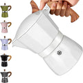 3 Cup Aluminum Moka Pot Classic Stovetop Espresso Coffee Maker 150ml 5oz Coffeemaker Percolator Mocha Pot Greca Coffee Maker Cafe Makers for Italian and Cuban Café Brewing White