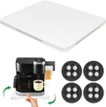 360° Rolling Tray Bamboo Appliance Slider for Kitchen Appliances, Coffee Maker Mat Tray for Countertops Sliding Tray for Coffee Maker Appliances Mat Easily from Under The Cabinet White 11.6×13.9