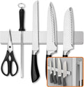 Fridge Applicable 12 Inch Double Sided Magnetic Knife Holder - Stainless Steel Knife Strip With Powerful Magnetic Pull Force - Use as Kitchen Knife Holder, Knife Rack & Tool Holder - Silver
