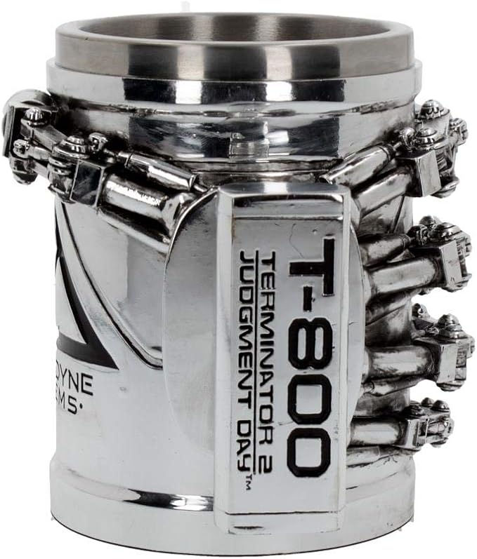 Nemesis Now T-800 Terminator 2 Judgement Day Tankard Mug Featuring the Cyberdyne Systems Logo, Officially Licensed Hand-Painted Resin, Futuristic Sci-Fi Decor, 17cm