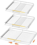 SANNO Pull Out Cabinet Organizer,Slide Out Cabinet Drawer Shelf Organizer, Bottom-Mounted shelf Organize for Home, Kitchen,Pantry, expandable width 20.86 to 37.86"