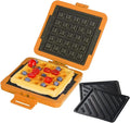 MKYSAIL Microwave Sandwich Maker & Waffle Maker 2-in-1 Set - Full Wrap detachable Silicone waffle sandwich maker for Breakfast/meats,Fast Grilled cheese,Dishwasher Safe,Portable for Home/Travel/Gifts