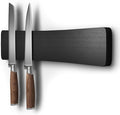 Magnetic Knife Holder for Wall, Acacia Wood Knife Magnetic Strip No Drill Knife Magnet Storage Bar Magnetic Tool Key Holder Strip for Kitchen Utensil Organizer (Black, 10 Inch)