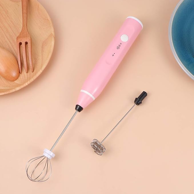Hemoton Rechargeable Handheld Blender 2-in-1 Milk Egg Whisk Electric Stirrer Milk Foamer 3-speeds Compact Easy to Use