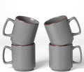 famiware Coffee Mugs Set of 4, Nebula 14oz Coffee Mugs, Ceramic Cup Set with Handle for Latte, Tea, Milk, Cappuccino, Cocoa, Dark Gray