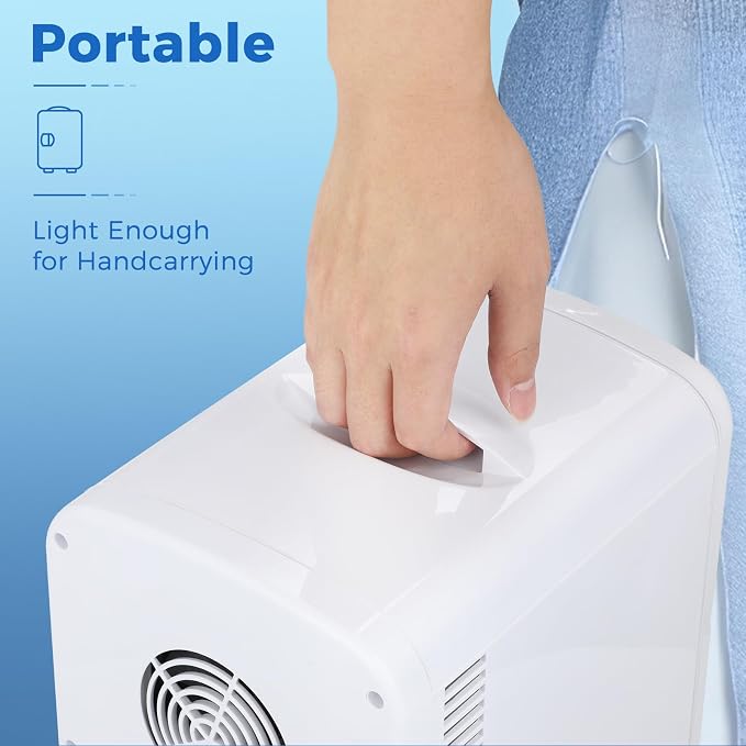Antarctic Star 4L/6 Can Portable Compact Refrigerator for Bedroom,Car,Office & Dorm,Small Cooler for Food/Drinks/Skin Care,AC/DC,WHITE