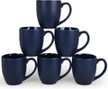 BYCNZB 16oz Coffee Mugs Set of 6, Large Ceramic Modern Coffee Mugs With Handle For Tea,Latte,Cappuccino,Cocoa. Dishwasher.Microwave Safe (Matte Blue)