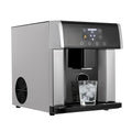 Ice Maker Dispenser, 2-in-1 Ice Maker Machine Countertop with Self-Cleaning Self-Dispensing Touch Control Status Warning Light & Translucent Visual Window Nugget Ice Maker for Homes Cafes Offices Etc