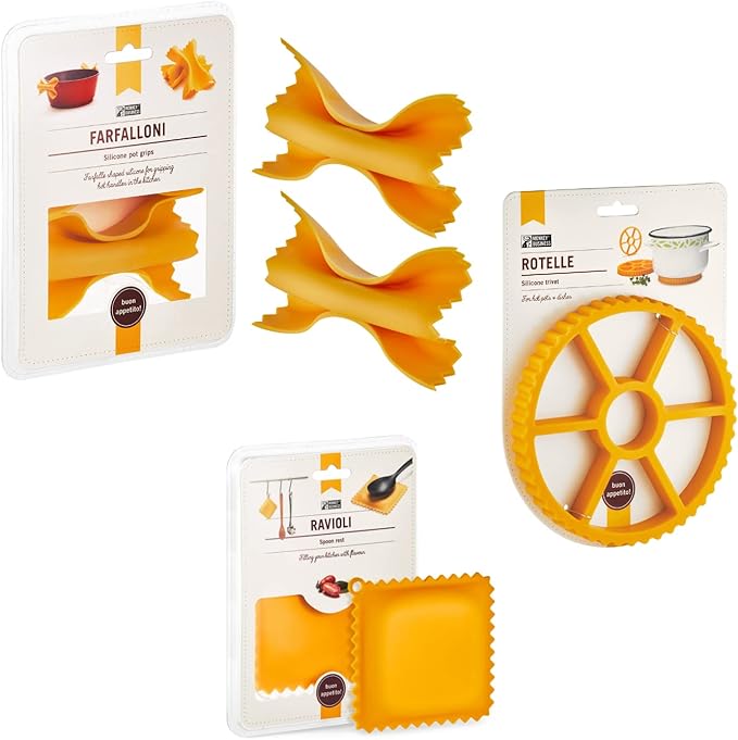 Monkey Business Fun Rotelle-Shaped Silicone Trivet + Potholders & Spoon Rest for Kitchen Counter