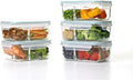 Glasslock Duo 5 Piece Clear Tempered Glass Microwave, Dishwasher, Freezer Safe Divided Food Storage Containers with Snap Close BPA Free Plastic Lids