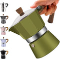 9 Cup Aluminum Moka Pot Classic Stovetop Espresso Coffee Maker 450ml 15oz Coffeemaker Percolator Mocha Pot Greca Coffee Maker Cafe Makers for Italian and Cuban Café Brewing Green