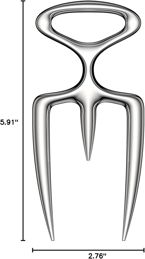 qAp quality art Practical-18/8 Stainless Steel Meat Carving Fork for Securely Holding and Slicing Large Cuts (6 Inch)