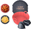 COSORI Air Fryer Silicone Liners for 3-5 Qt, 7.6 Inch Reusable Basket, Certified Food Grade Accessories, Resistant up to 450°F, Thickened & Durable, Non-stick Dishwasher Safe, Gloves Included, 2 Pcs