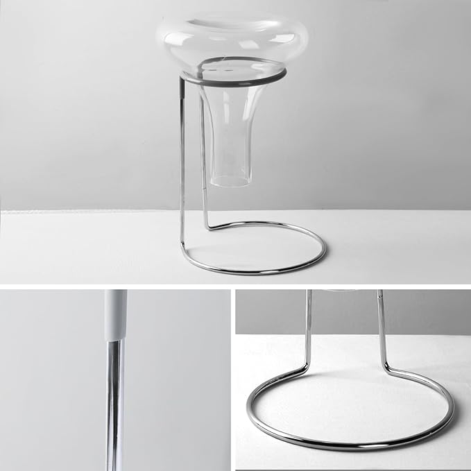 Wine Decanter Drying Stand with Rubber Coated Top to Prevent Scratches, Wine Decanter Drying Rack for Standard and Large Wine Decanters, Wine Decanter NOT Included, (with Cleaning Brush)