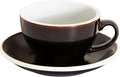 Loveramics Coffee Cup Ceramic, 8 oz Latte Art Cup with Saucer for Cappuccino, Tea, Espresso, Thick - walled stoneware Cappuccino mug Set for Cafe and Barista - Potters Colours (Gunpowder, 8OZ)