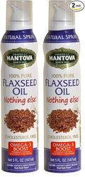 Mantova Flaxseed Oil, 100% Pure Cooking Spray with Omega-6, perfect for Keto snacks, baking, or seasoning for cooking, our oil dispenser bottle lets you spray, drip, or stream with no waste, 5 oz