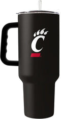 Logo Brands NCAA 40 oz Tumbler with Handle -Stainless Steel Insulated Travel Tumbler with Straw Lid – Powder Coated, Leak-Resistant, Keeps Drinks Hot/Cold – Great for Tailgating, or Everyday Use