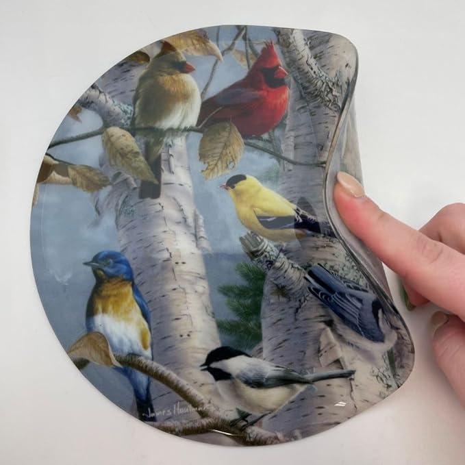 Andreas Silicone Songbird Favorites 8" Non-Slip Trivet/Pot Holder – Cotton Fabric Encapsulated in Silicone – Heat Resistant to 600°F – Flexible, Dishwasher Safe – Made in The USA, TR-HB1107