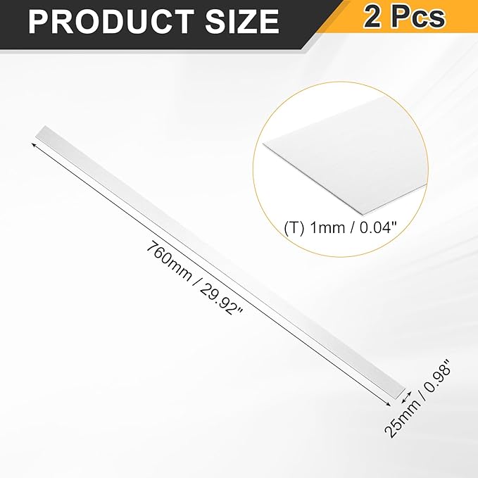 uxcell 2Pcs 304 Stainless Steel Sheet Gap Filler, 30" x 1" Self-Adhesive Metal Molding Trim Strip Gap Cover for Microwave Mirror Frame Home Decoration, Brushed Silver