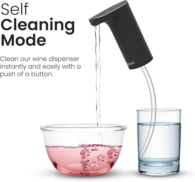 Electric Liquor Dispenser with Wine Aerator - Adjustable Alcohol Output 1-999mL - Smart Whiskey Pourer Pump - Long Battery Life - LED Touch Screen - Birthday Gift for Men Women (Black)
