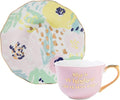 Slant Collections - Ceramic Tea Cup and Saucer Set, 5-Ounce, Whiskey