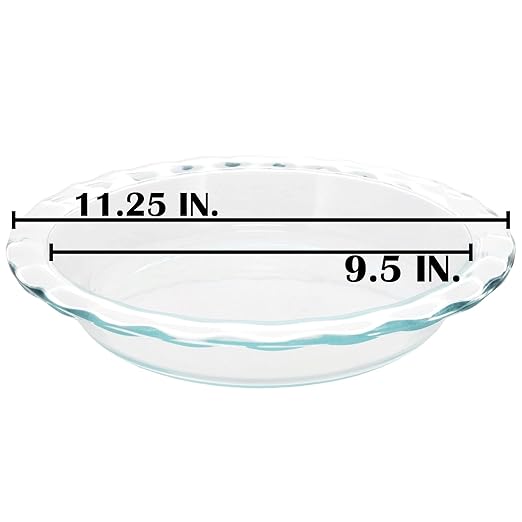 Pyrex C-209 Clear Fluted Rim Glass Pie Plate 9.5 in x 1.6 in (24 cm) - Made in USA
