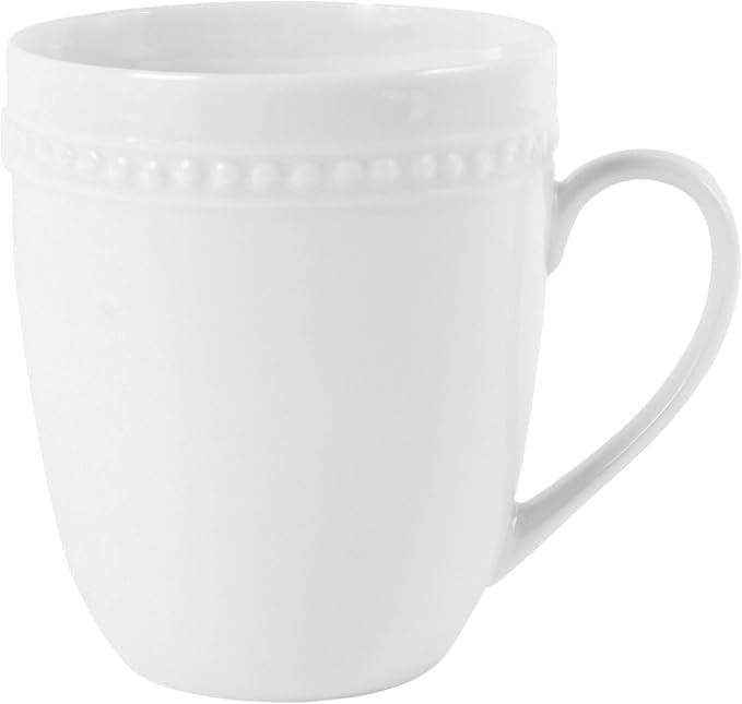 Everyday White by Fitz and Floyd, Beaded 16 Piece Dinnerware Set, Service for 4