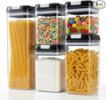OMIO Airtight Food Storage Containers 5-Pack, BPA-Free Stackable Kitchen Canisters for Pantry Organization – Perfect for Cereal, Grains, Flour, Sugar, Snacks (1.9L, 1.2L, 0.8L x2, 0.5L)
