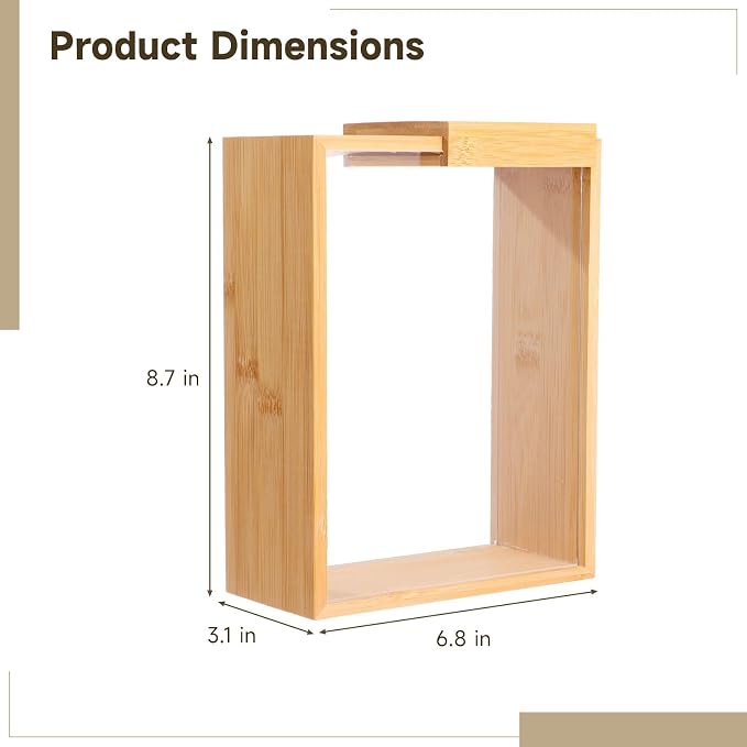 Wooden Cereal Storage Boxes, 8.7 x 6.8 x 3.1 in Dry Food Dispenser with Slide Lid, Visible Window, Wood Food Storage Container for Kitchen, Pantry Organization