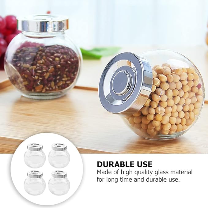 COLLBATH 8pcs Glass Jar Meal Prep Containers Canning Jars Lids Sealed Cans for Home Kitchen