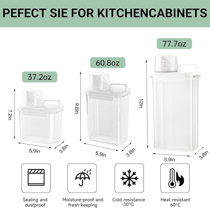 Rice Storage Dispenser And Cereal Container -Airtight Food Storage Organizers BPA-free Plastic Kitchen Pantry Storage Containers food-grade PET material Suitable for rice, grains