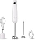 Cordless Hand Blender, 12V Rechargeable Immersion Blender with Brushless Motor, 60+ Bowls per Charge, 2-Blade, Auto Lock, Whisk & Frother for Soup, Smoothies, Baby Food