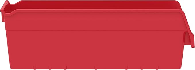 Akro-Mils Shelfmax Bins - 4-1/8"Wx17-5/8"Dx6"H - Red - Red - Lot of 8
