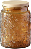 ANSQU Vintage Glass Canister, 23.7 FL OZ Glass Jar with Lid, Colored Mason Jar for Kitchen Pantry, Glass Food Storage Container for Coffee, Tea, Candy, Cookie, Sugar Container (Yellow, 1 Pack)