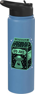 UFO Juice Retro Cat Abduction Alien Space Milk Cosmos Stainless Steel Insulated Water Bottle
