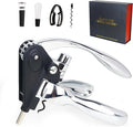 Rabbit Wine Opener Set with Luxury Gift Box, 5-Piece Gift Kit Includes Corkscrew, Foil Cutter, Bottle Stopper, Wine Pourer, Easy Cork Removal, Perfect for Wine Lovers (Moonlight Silver)