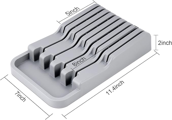 Expandable Cutlery Tray Kitchen Drawer Organizer and In-Drawer Knife Holder