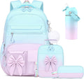 DIGOBAY Girls Backpack - Includes 14oz Insulated Water Bottle, Girls School Backpack Set with Lunch Bag & Pencil Case, Girl Teens for Elementary Preschool Middle School