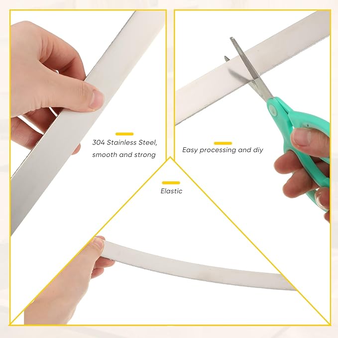 Blulu 4 Pieces 304 Stainless Steel Sheet Gap Filler Gap Shim Stock Metal Trim Strip for Kitchen Wall Oven Microwave Combo Range Cooktop 30'' Long, 1, 2, 3, 5'' Wide, 0.04'' Thick