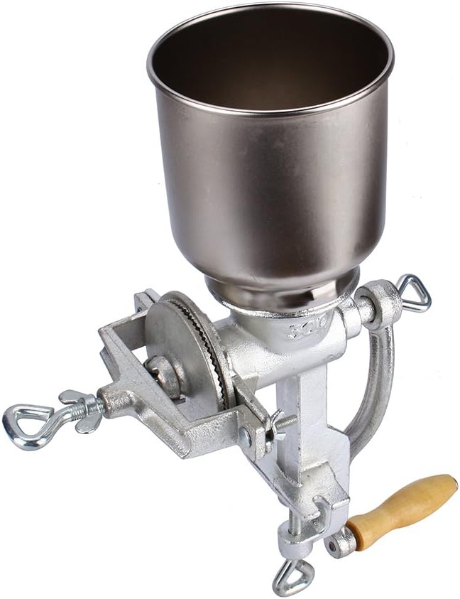 Grain Grinder, Cast Iron Manual Crank Grain Mill Grinder Cereals Corn Flour Pulverizer Powder Machine for Dry Grains Coffee Rice